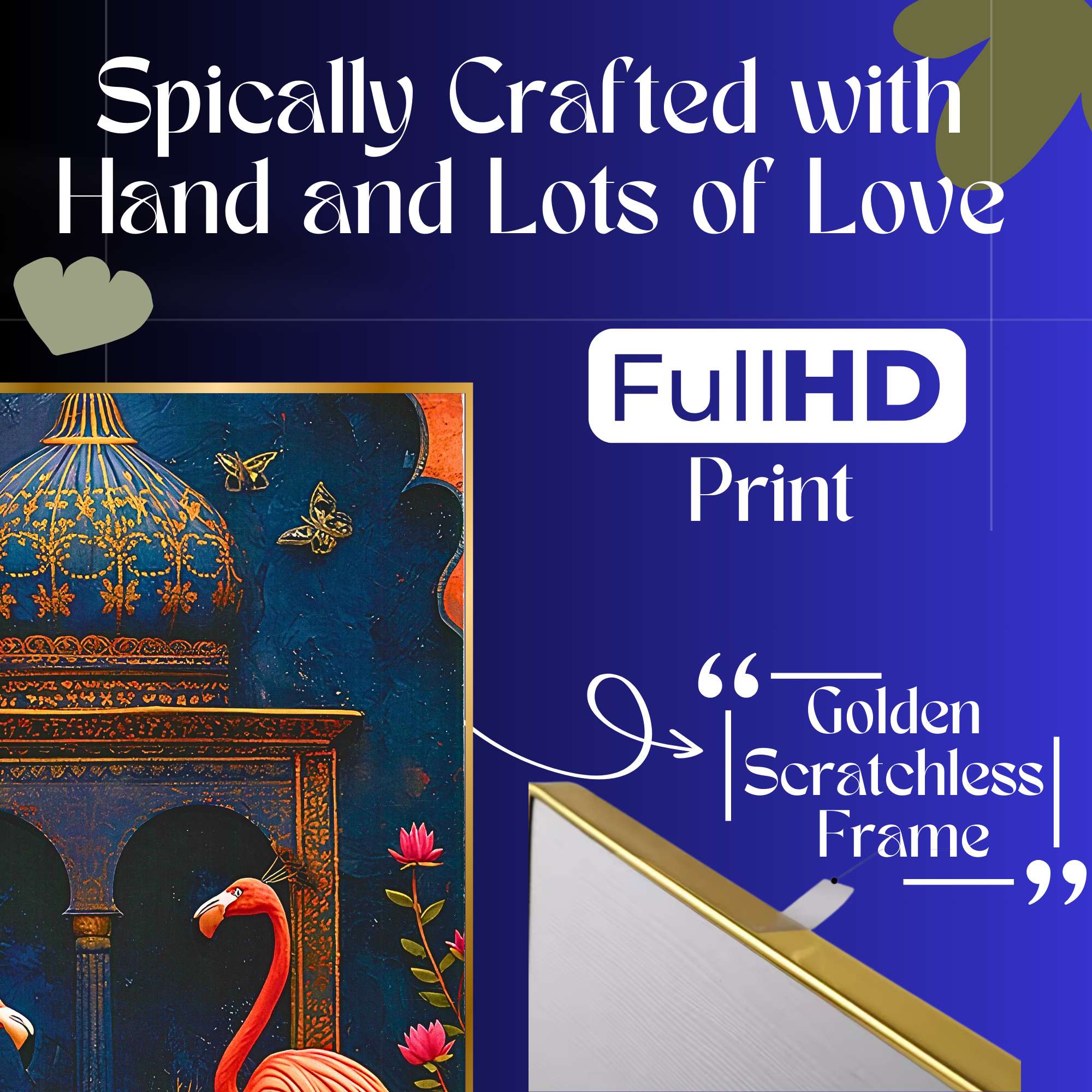 Set of Three large Wall Paintings for Wall Dacoration Golden Framed Wall Paintings for Living Room & Bedroom Wall Art for Home Decoration & Office Wall Décor (14x11 inch CH-LGD3-1) - Image 4